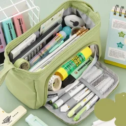 Pencil Case Pen Pouch Marker Bag Wear-Resistant Multifunction With Zipper Canvas for School Student Children, Back to School Gift