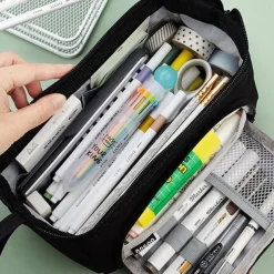 Pencil Case Pen Pouch Marker Bag Wear-Resistant Multifunction With Zipper Canvas for School Student Children, Back to School Gift