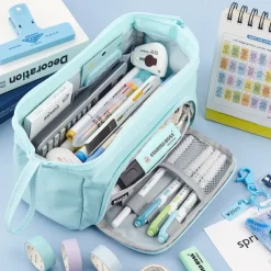 Pencil Case Pen Pouch Marker Bag Wear-Resistant Multifunction With Zipper Canvas for School Student Children, Back to School Gift