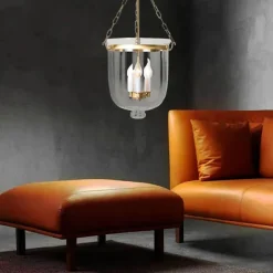 Pendant Light Fixtures Retro Gold Black Copper 3 Light Hanging Light Industrial Style Transparent Glass lampshade Chandelier Ceiling Lighting for Living Room Study Office Lighting Fixture 110-240V