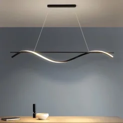 Pendant Light Fixtures 100/120cm LED Pendant Lamp 3 Color Dining Table Hanging Lamp Height Adjustable Pendant Lamp with Remote Control Metal Chandelier Kitchen Island Bar Dining Living Room Office 110-240V