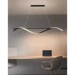 Pendant Light Fixtures 100/120cm LED Pendant Lamp 3 Color Dining Table Hanging Lamp Height Adjustable Pendant Lamp with Remote Control Metal Chandelier Kitchen Island Bar Dining Living Room Office 110-240V