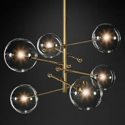 Pendant Light Glass Globe Design Modern Nordic Style 6-Light Chandelier Painted Finishes Electroplated Metal 220V 110V Warm White Cold White