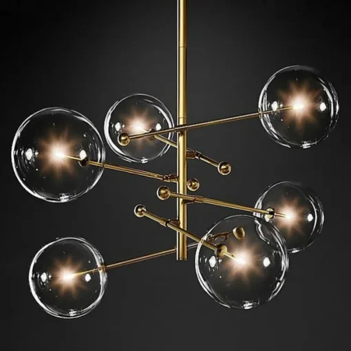 Pendant Light Glass Globe Design Modern Nordic Style 6-Light Chandelier Painted Finishes Electroplated Metal 220V 110V Warm White Cold White