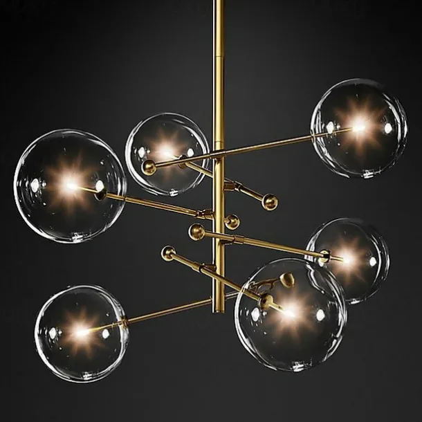 Pendant Light Glass Globe Design Modern Nordic Style 6-Light Chandelier Painted Finishes Electroplated Metal 220V 110V Warm White Cold White