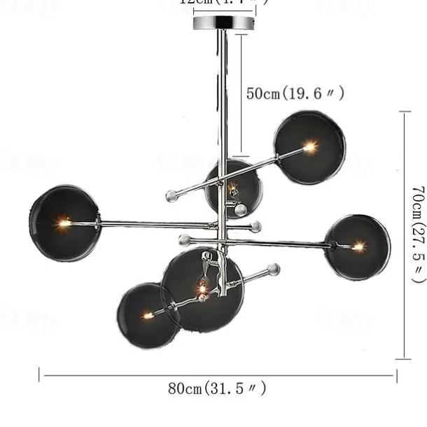 Pendant Light Glass Globe Design Modern Nordic Style 6-Light Chandelier Painted Finishes Electroplated Metal 220V 110V Warm White Cold White