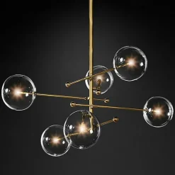 Pendant Light Glass Globe Design Modern Nordic Style 6-Light Chandelier Painted Finishes Electroplated Metal 220V 110V Warm White Cold White