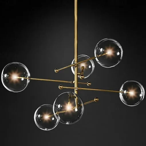Pendant Light Glass Globe Design Modern Nordic Style 6-Light Chandelier Painted Finishes Electroplated Metal 220V 110V Warm White Cold White