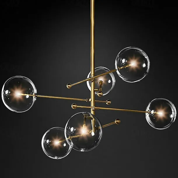 Pendant Light Glass Globe Design Modern Nordic Style 6-Light Chandelier Painted Finishes Electroplated Metal 220V 110V Warm White Cold White