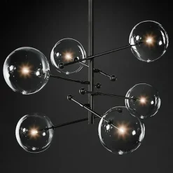 Pendant Light Glass Globe Design Modern Nordic Style 6-Light Chandelier Painted Finishes Electroplated Metal 220V 110V Warm White Cold White