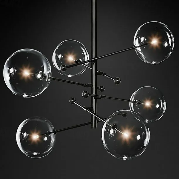Pendant Light Glass Globe Design Modern Nordic Style 6-Light Chandelier Painted Finishes Electroplated Metal 220V 110V Warm White Cold White