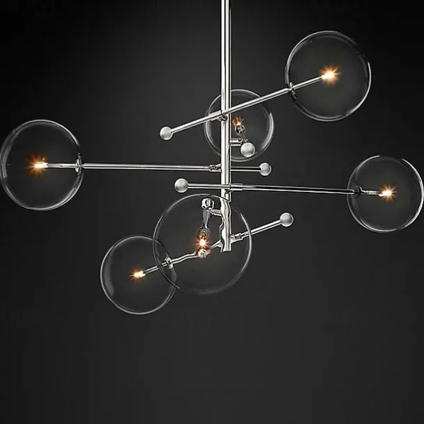 Pendant Light Glass Globe Design Modern Nordic Style 6-Light Chandelier Painted Finishes Electroplated Metal 220V 110V Warm White Cold White