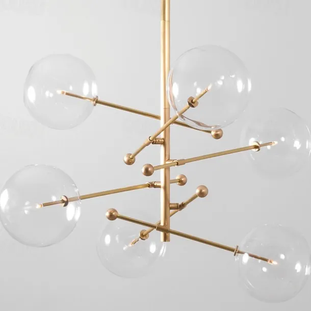 Pendant Light Glass Globe Design Modern Nordic Style 6-Light Chandelier Painted Finishes Electroplated Metal 220V 110V Warm White Cold White