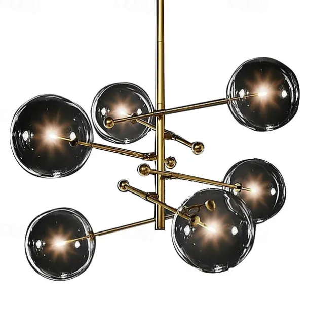 Pendant Light Glass Globe Design Modern Nordic Style 6-Light Chandelier Painted Finishes Electroplated Metal 220V 110V Warm White Cold White