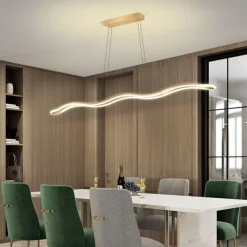 Pendant Light Wave-Shape Dining Table Ceiling Hanging Lamps Modern LED Chandelier Ceiling Lights Fixture Simple Decor Suspended Lamp for Dining Room 100cm 220-240V