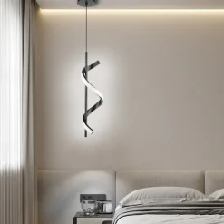 Pendant Lights Brushed Gold Black Pendant Lighting for Kitchen Island,Spiral Kitchen Lights Ceiling,Pendant Lights Kitchen Island,Gold Brass Pendant Lighting,4000K Modern Pendant Light,Pendant Light 1 Pack 110-240V