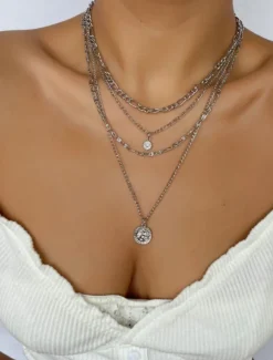 Pendant Necklace Chrome Women's Elegant Classic Necklace For Daily