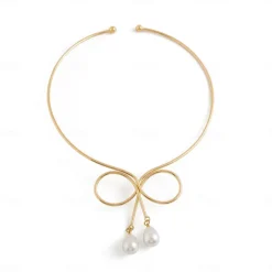 Pendant Necklace Imitation Pearl Women's Elegant Fashion Artistic Beads Wedding irregular Necklace For Wedding Party Prom