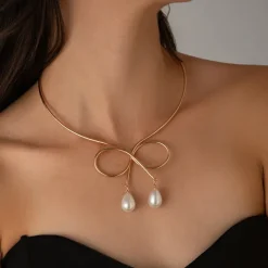 Pendant Necklace Imitation Pearl Women's Elegant Fashion Artistic Beads Wedding irregular Necklace For Wedding Party Prom