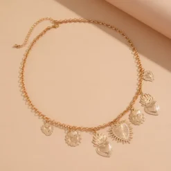 Pendant Necklace Silver Plated Women's Punk Fashion Tassel Geometrical Heart Wedding Drops Necklace For Wedding Party Daily