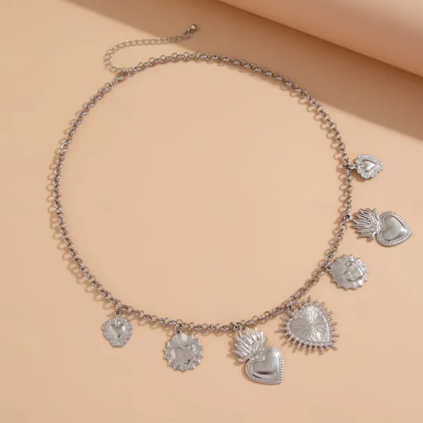 Pendant Necklace Silver Plated Women's Punk Fashion Tassel Geometrical Heart Wedding Drops Necklace For Wedding Party Daily