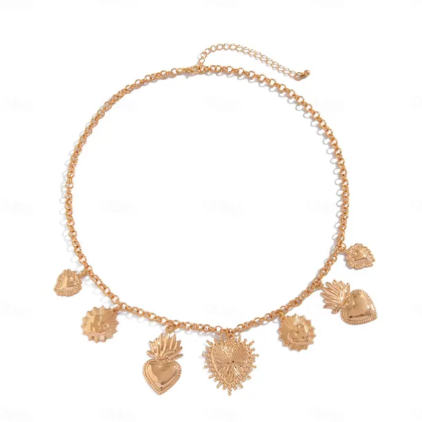 Pendant Necklace Silver Plated Women's Punk Fashion Tassel Geometrical Heart Wedding Drops Necklace For Wedding Party Daily