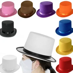Performance Costume Magician Hat Lincoln Hat Performance Tall Hat Retro All-Match British Style 13cm Jazz Hat