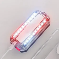 Personal LED Safety Light, Red & Blue Hands-Free Mountable Flashlight for Night Time Safety Emergency Warning, with Long Lasting Rechargeable Battery