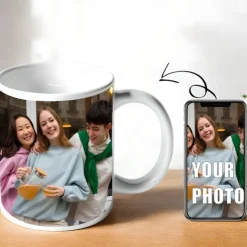 Personalized Photo Coffee Mug Custom Best Gift for Dad, 11oz Ceramic Travel Mug with Pictures, Wedding, Christmas, Birthday Gift for Couple, Family