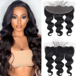 Peruvian Free/Middle Part 13x4 Body Wave Lace Frontal 100% Human Hair Natural Color Remy Hair Lace Front