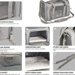 Pet Carrier Airline Approved Pet Carrier Dog Carriers for Small Dogs, Cat Carriers for Medium Cats Small Cats, Small Pet Carrier Small Dog Carrier Airline Approved Dog Cat Pet Travel (50cm*34cm*34CM)