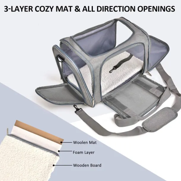 Pet Carrier Airline Approved Pet Carrier Dog Carriers for Small Dogs, Cat Carriers for Medium Cats Small Cats, Small Pet Carrier Small Dog Carrier Airline Approved Dog Cat Pet Travel (50cm*34cm*34CM)