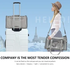 Pet Carrier Airline Approved Pet Carrier Dog Carriers for Small Dogs, Cat Carriers for Medium Cats Small Cats, Small Pet Carrier Small Dog Carrier Airline Approved Dog Cat Pet Travel (50cm*34cm*34CM)