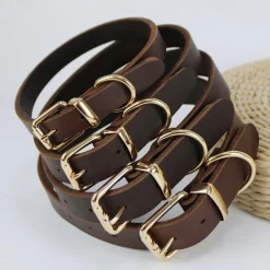 Pet Dog Collar Made Of Cowhide Leather Collar Collar Collar Sleeve Medium Sized Large Dog Collar