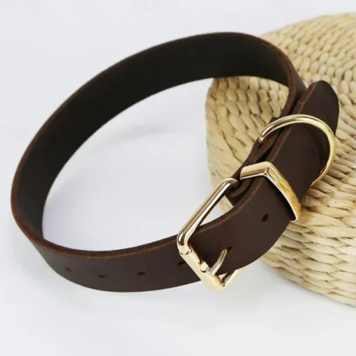 Pet Dog Collar Made Of Cowhide Leather Collar Collar Collar Sleeve Medium Sized Large Dog Collar