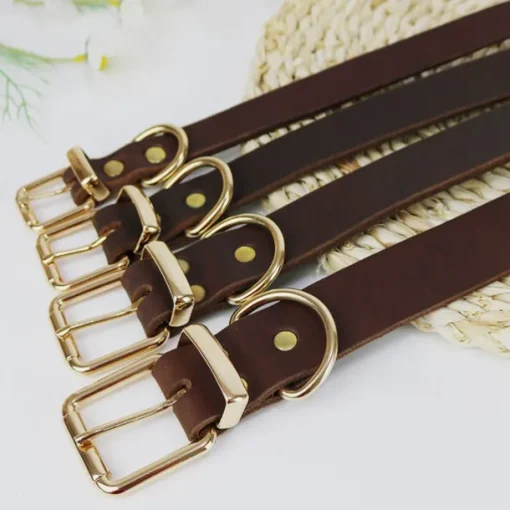 Pet Dog Collar Made Of Cowhide Leather Collar Collar Collar Sleeve Medium Sized Large Dog Collar