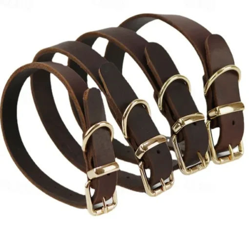 Pet Dog Collar Made Of Cowhide Leather Collar Collar Collar Sleeve Medium Sized Large Dog Collar