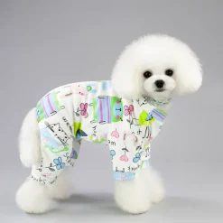 Pet Dog JumpSuit Pajamas Cartoon Design Soft Tracksuit Cat Puppy Pants T-Shirt 5 Sizes 5 Colours