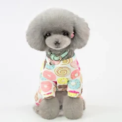 Pet Dog JumpSuit Pajamas Cartoon Design Soft Tracksuit Cat Puppy Pants T-Shirt 5 Sizes 5 Colours