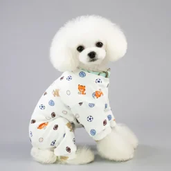 Pet Dog JumpSuit Pajamas Cartoon Design Soft Tracksuit Cat Puppy Pants T-Shirt 5 Sizes 5 Colours