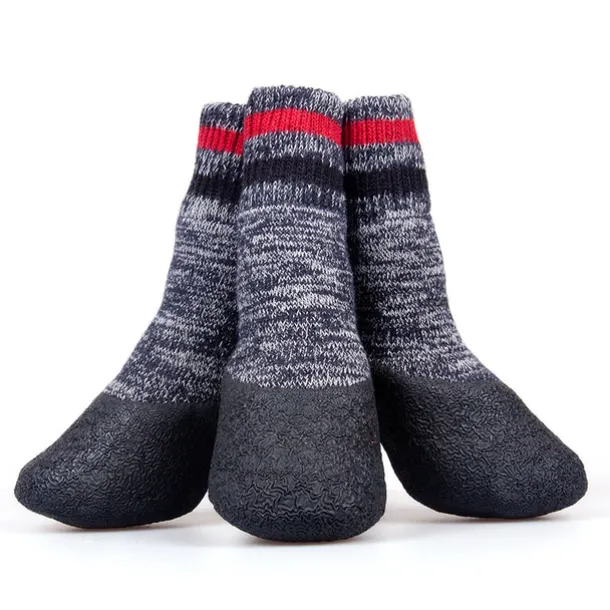 Pet Dog Socks Dog Boots Shoes Puppy Outdoor Indoor Waterproof Nonslip Sports Socks Shoes Boots For Dog Rubber Sole Paw Protection For Small Medium Large Pet Dog (#3, Black)