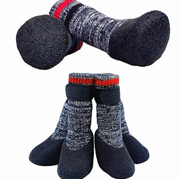 Pet Dog Socks Dog Boots Shoes Puppy Outdoor Indoor Waterproof Nonslip Sports Socks Shoes Boots For Dog Rubber Sole Paw Protection For Small Medium Large Pet Dog (#3, Black)
