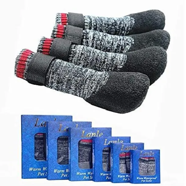 Pet Dog Socks Dog Boots Shoes Puppy Outdoor Indoor Waterproof Nonslip Sports Socks Shoes Boots For Dog Rubber Sole Paw Protection For Small Medium Large Pet Dog (#3, Black)