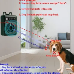 Pet Dog Ultrasonic Bark Control Device Upgraded Rechargeable Digital Bark Control Outdoor Anti Barking Dog Bark Control Sonic Bark Deterrents Silencer Stop Barking