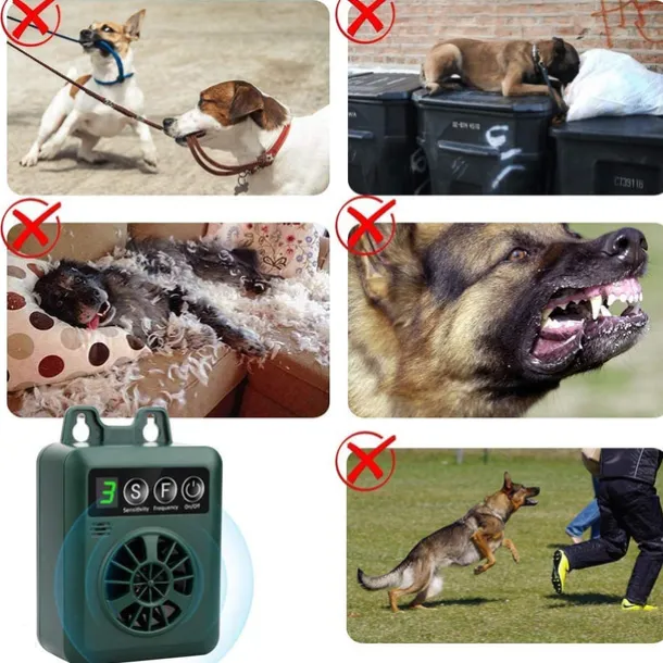 Pet Dog Ultrasonic Bark Control Device Upgraded Rechargeable Digital Bark Control Outdoor Anti Barking Dog Bark Control Sonic Bark Deterrents Silencer Stop Barking