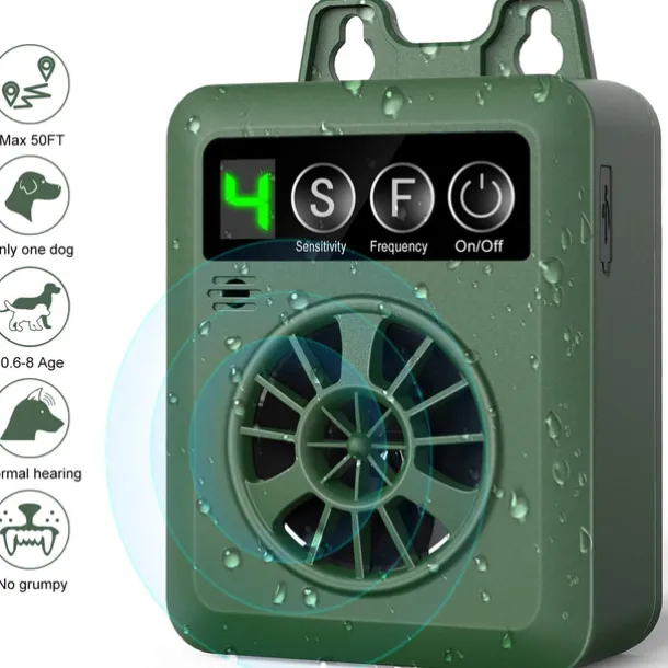 Pet Dog Ultrasonic Bark Control Device Upgraded Rechargeable Digital Bark Control Outdoor Anti Barking Dog Bark Control Sonic Bark Deterrents Silencer Stop Barking