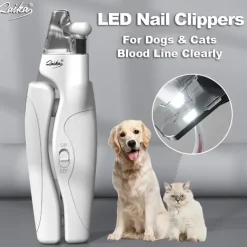 Pet Nail Clippers with light for Dogs and Cats - Rechargeable Easy and Safe Trimming with Precision Blades and LED Light