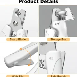 Pet Nail Clippers with light for Dogs and Cats - Rechargeable Easy and Safe Trimming with Precision Blades and LED Light