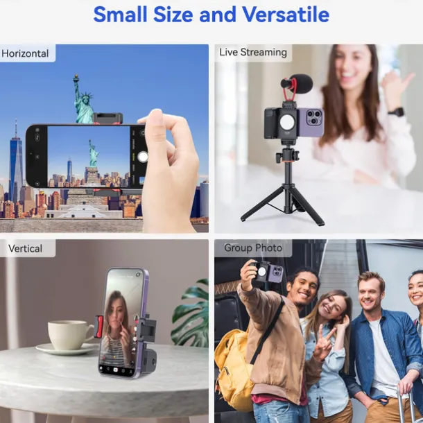 PH-14 Fill Light, Wireless Bluetooth Remote Control Three-Gear Adjustable Selfie Light, Smartphone Camera Shutter Handle Grip Detachable for iPhone Samsung Google OnePlus Phones Video/Photo Shooting