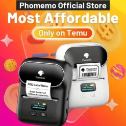PhomemoM110 Mini Portable Barcode Label Clothing Price Tag Tag Tag Sticker Thermal Label Printer